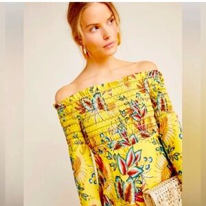 FARM Rio Yellow Floral Mini Dress